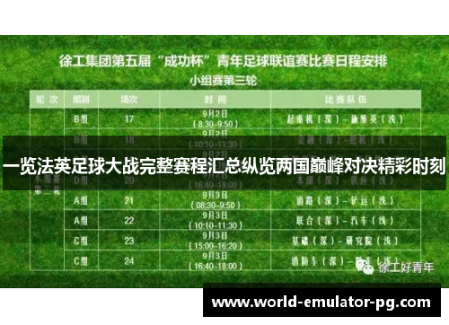 一览法英足球大战完整赛程汇总纵览两国巅峰对决精彩时刻